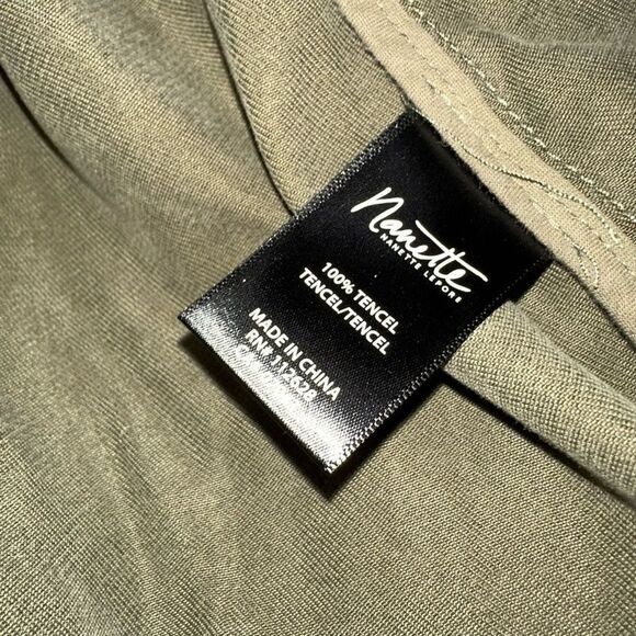 Nanette Lepore Womens Lyocell Army Green Military Jacket Medium Drape Front - Picture 3 of 11